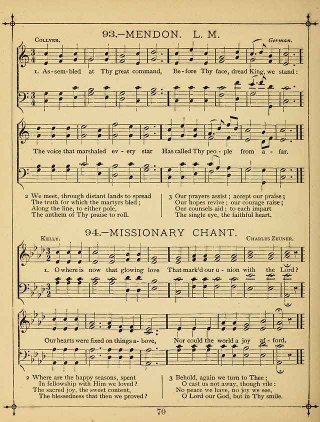 The Wreath of Gems: or strictly favorite songs and tunes for the Sunday School, and for general use in public and social worship page 70