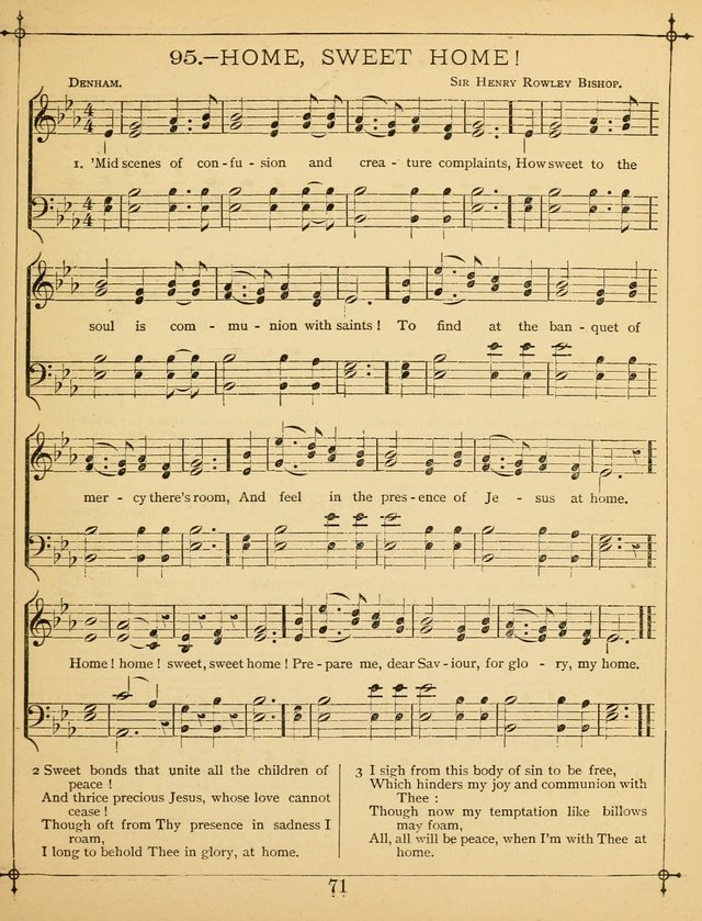 The Wreath of Gems: or strictly favorite songs and tunes for the Sunday School, and for general use in public and social worship page 71