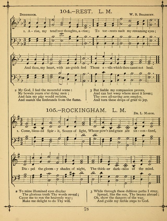 The Wreath of Gems: or strictly favorite songs and tunes for the Sunday School, and for general use in public and social worship page 78