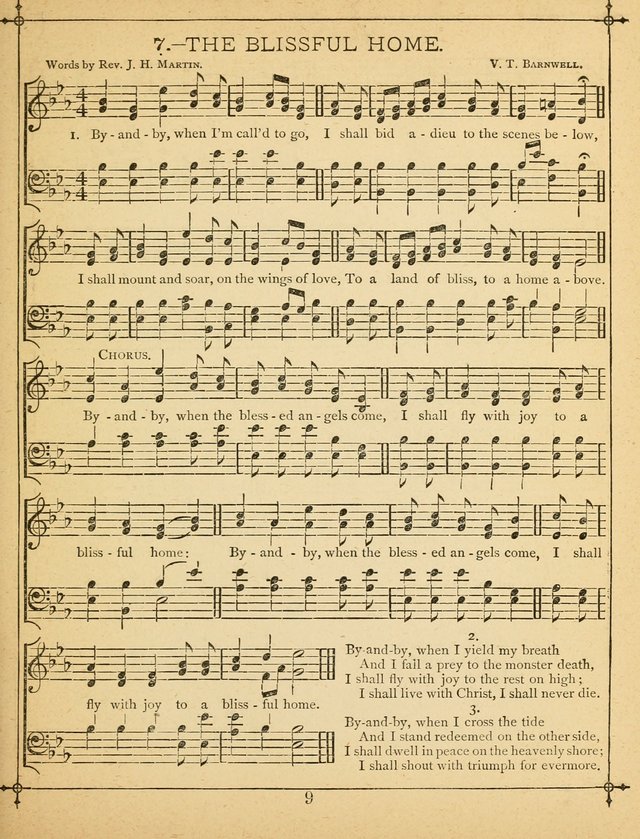 The Wreath of Gems: or strictly favorite songs and tunes for the Sunday School, and for general use in public and social worship page 9