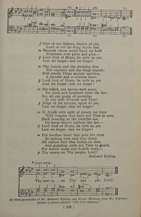 The Y.M.C.A. Hymnal: specially compiled for the use of men page 429