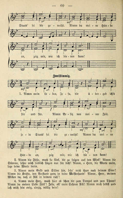 Zwei- und dreistimmige geistliche Lieder und Choräle: zum Gebrauch der Schwestern des Stuttgarter Diakonissenhauses, der Jungfrauen- und ähnlicher Vereine (2. Auflage) page 60