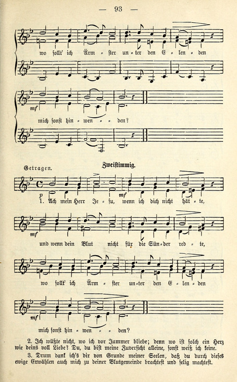 Zwei- und dreistimmige geistliche Lieder und Choräle: zum Gebrauch der Schwestern des Stuttgarter Diakonissenhauses, der Jungfrauen- und ähnlicher Vereine (2. Auflage) page 93