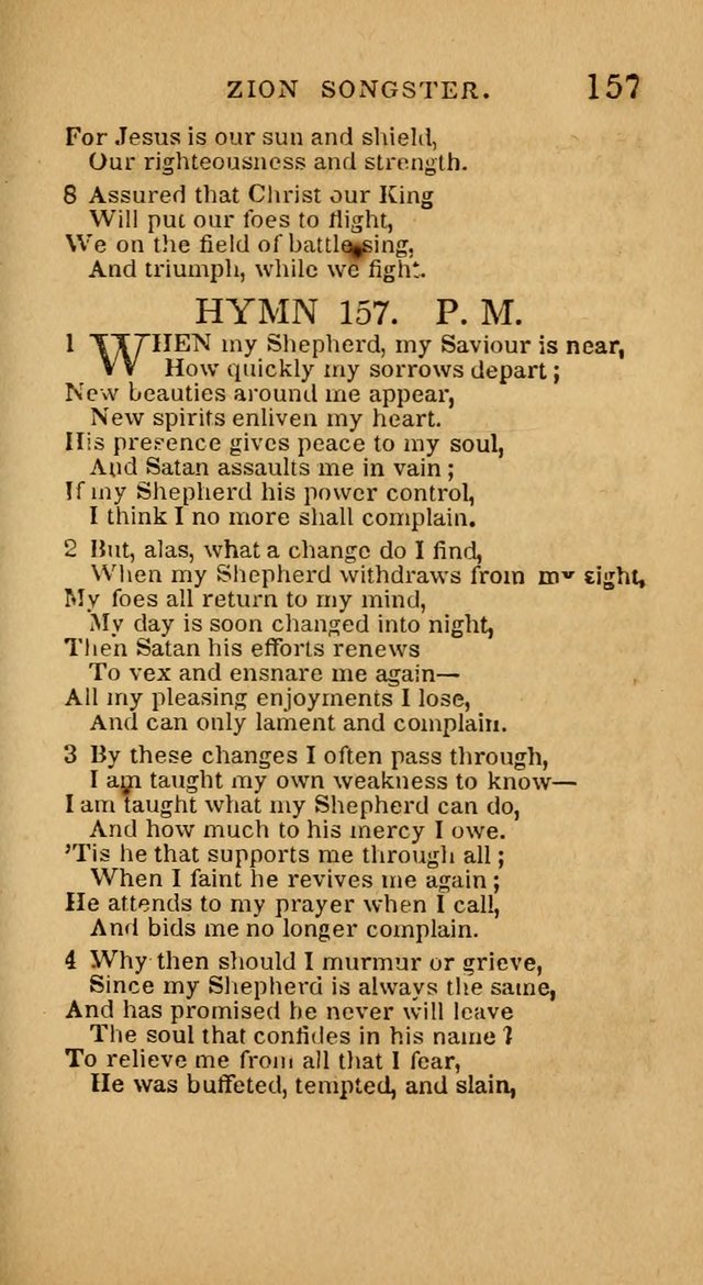 The Zion Songster: a Collection of Hymns and Spiritual Songs, generally sung at camp and prayer meetings, and in revivals of religion  (Rev. & corr.) page 160