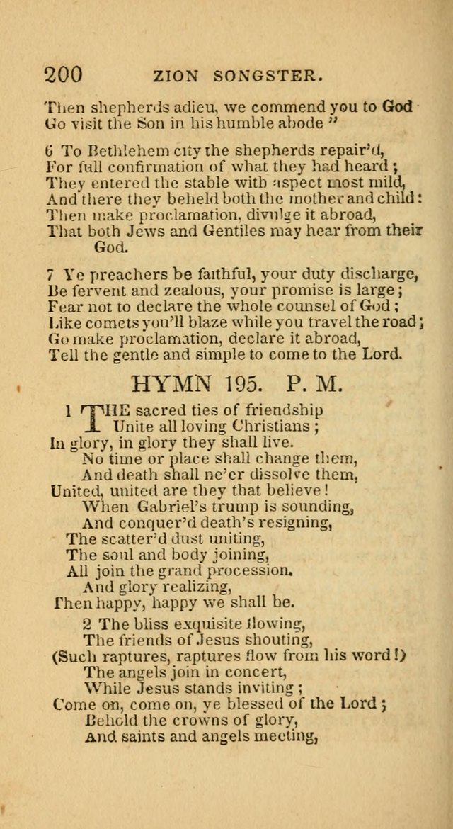 The Zion Songster: a Collection of Hymns and Spiritual Songs, generally sung at camp and prayer meetings, and in revivals of religion  (Rev. & corr.) page 203