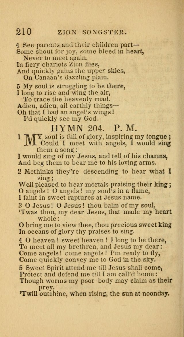 The Zion Songster: a Collection of Hymns and Spiritual Songs, generally sung at camp and prayer meetings, and in revivals of religion  (Rev. & corr.) page 213