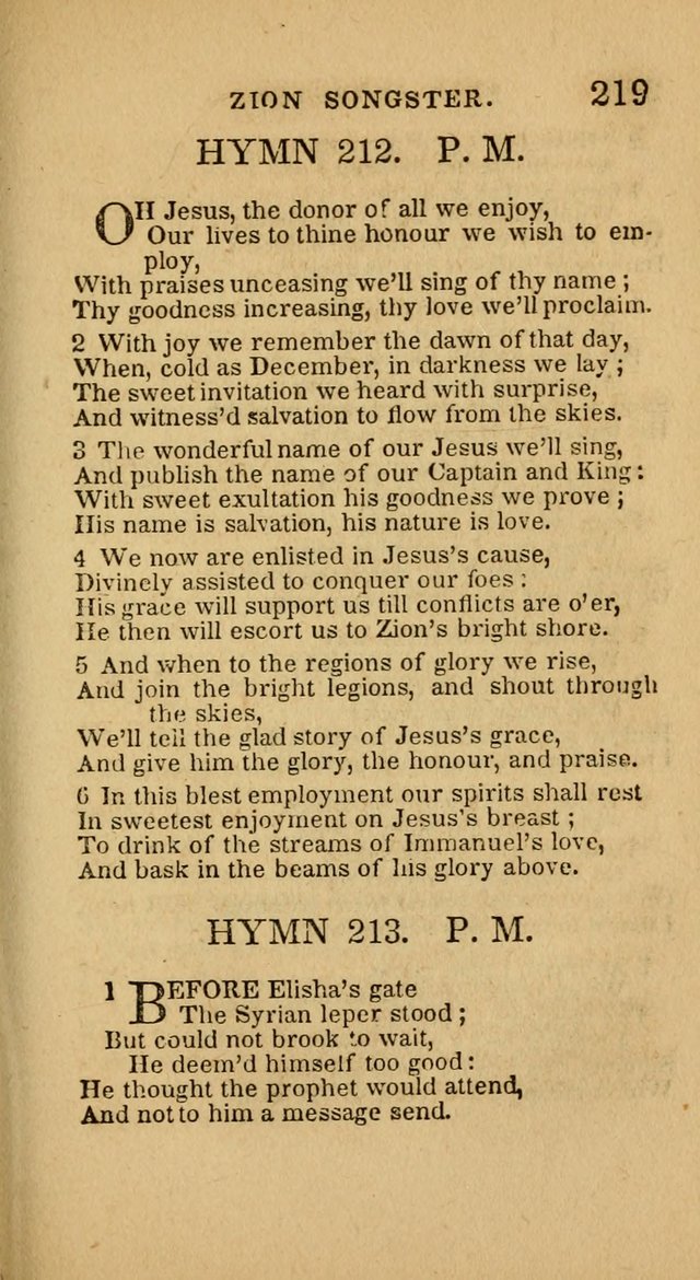 The Zion Songster: a Collection of Hymns and Spiritual Songs, generally sung at camp and prayer meetings, and in revivals of religion  (Rev. & corr.) page 222