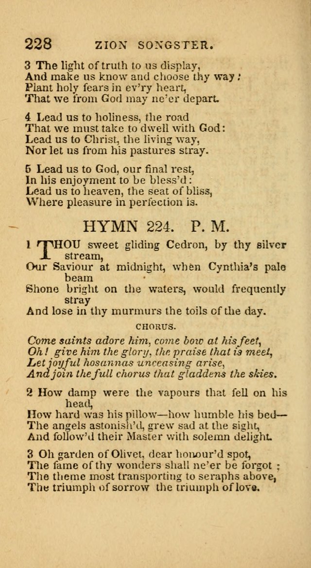 The Zion Songster: a Collection of Hymns and Spiritual Songs, generally sung at camp and prayer meetings, and in revivals of religion  (Rev. & corr.) page 231