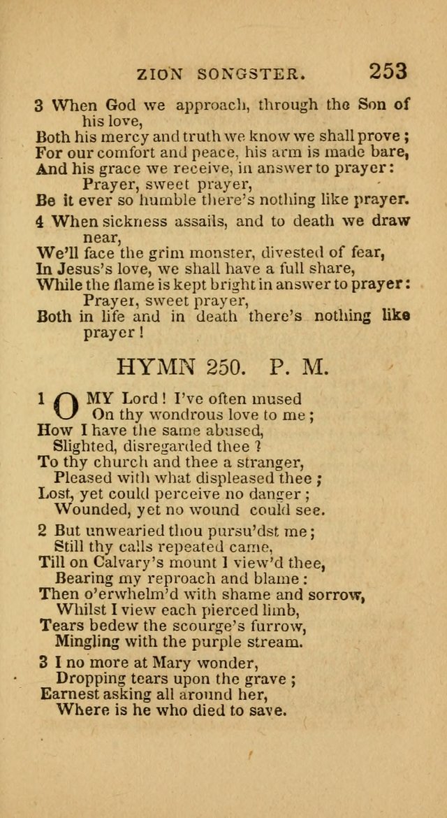 The Zion Songster: a Collection of Hymns and Spiritual Songs, generally sung at camp and prayer meetings, and in revivals of religion  (Rev. & corr.) page 256