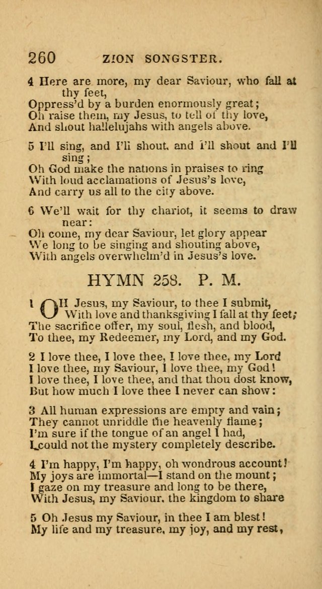 The Zion Songster: a Collection of Hymns and Spiritual Songs, generally sung at camp and prayer meetings, and in revivals of religion  (Rev. & corr.) page 263