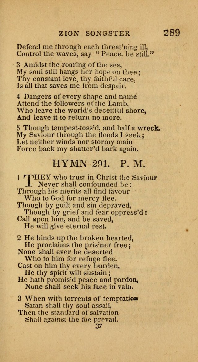 The Zion Songster: a Collection of Hymns and Spiritual Songs, generally sung at camp and prayer meetings, and in revivals of religion  (Rev. & corr.) page 292