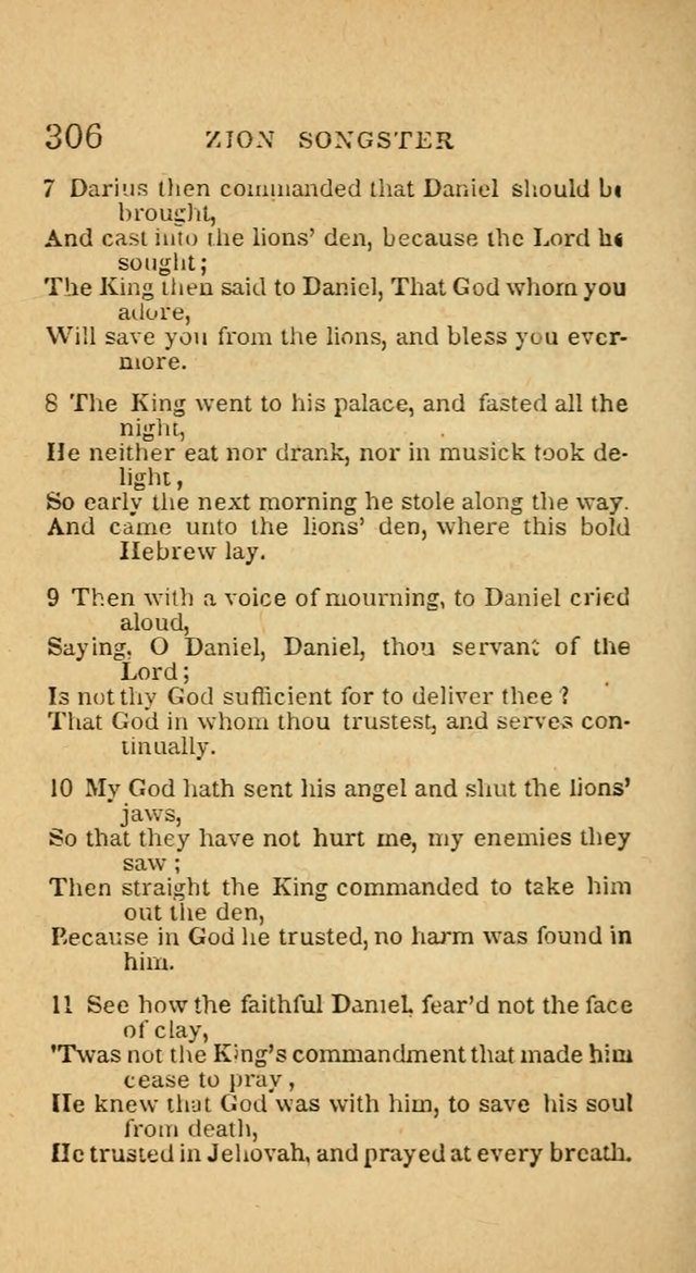 The Zion Songster: a Collection of Hymns and Spiritual Songs, generally sung at camp and prayer meetings, and in revivals of religion  (Rev. & corr.) page 309