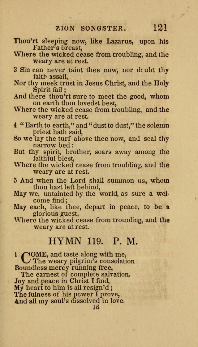 The Zion Songster: a Collection of Hymns and Spiritual Songs, Generally Sung at Camp and Prayer Meetings, and in Revivals or Religion  (95th ed.) page 128