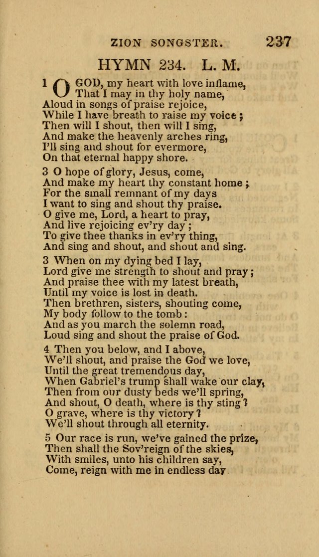 The Zion Songster: a Collection of Hymns and Spiritual Songs, Generally Sung at Camp and Prayer Meetings, and in Revivals or Religion  (95th ed.) page 244
