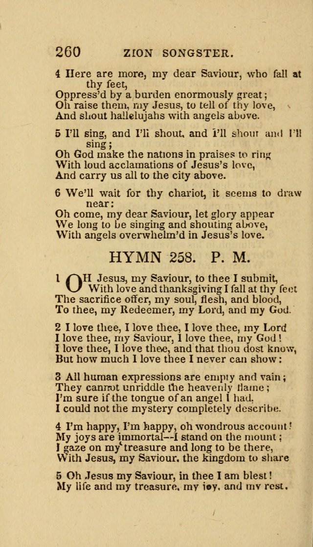 The Zion Songster: a Collection of Hymns and Spiritual Songs, Generally Sung at Camp and Prayer Meetings, and in Revivals or Religion  (95th ed.) page 267