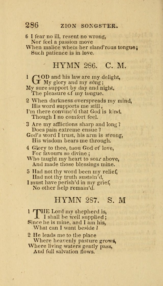 The Zion Songster: a Collection of Hymns and Spiritual Songs, Generally Sung at Camp and Prayer Meetings, and in Revivals or Religion  (95th ed.) page 293